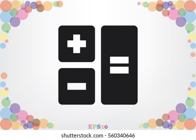 calculator icon vector EPS 10, abstract sign  flat design,  illustration modern isolated badge for website or app - stock info graphics.