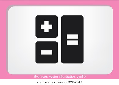 calculator icon vector EPS 10, abstract sign  flat design,  illustration modern isolated badge for website or app - stock info graphics