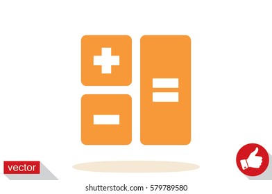 calculator icon vector EPS 10, abstract sign  flat design,  illustration modern isolated badge for website or app - stock info graphics.