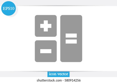 calculator icon vector EPS 10, abstract sign  flat design,  illustration modern isolated badge for website or app - stock info graphics.