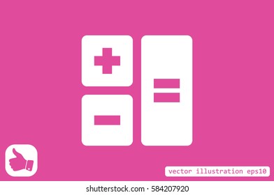 calculator icon vector EPS 10, abstract sign  flat design,  illustration modern isolated badge for website or app - stock info graphics