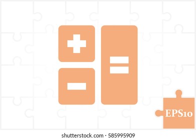 calculator icon vector EPS 10, abstract sign  flat design,  illustration modern isolated badge for website or app - stock info graphics