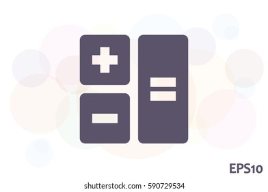 calculator icon vector EPS 10, abstract sign  flat design,  illustration modern isolated badge for website or app - stock info graphics.