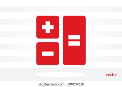 calculator icon vector EPS 10, abstract sign  flat design,  illustration modern isolated badge for website or app - stock info graphics