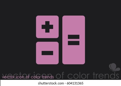 calculator icon vector EPS 10, abstract sign  flat design,  illustration modern isolated badge for website or app - stock info graphics.