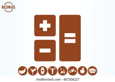 calculator icon vector EPS 10, abstract sign  flat design,  illustration modern isolated badge for website or app - stock info graphics