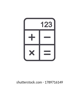 Calculator icon vector. Finances sign isolated on white, economy concept, Trendy Flat style.