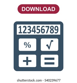 Calculator Icon Vector flat design style