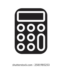 Calculator icon Vector flat thin line illustration