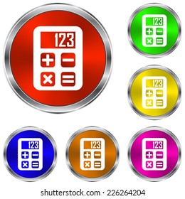 calculator icon - vector glossy colourful buttons