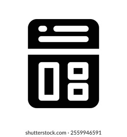 Calculator icon. vector glyph icon for your website, mobile, presentation, and logo design.