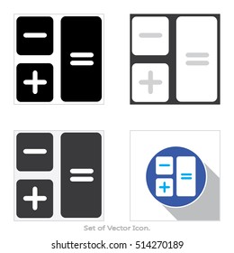 Calculator.Set of Icon. Vector illustration.