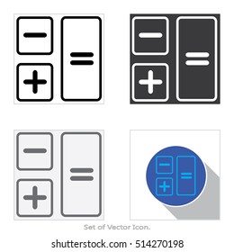 Calculator.Set of Icon. Vector illustration.