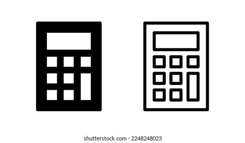 Ilustración vectorial de icono de la calculadora. Signo y símbolo de la calculadora de contabilidad.