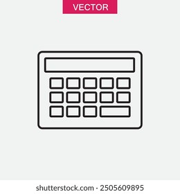 Calculator icon vector illustration. Accounting calculator sign linear illustration for web and app on white background..eps