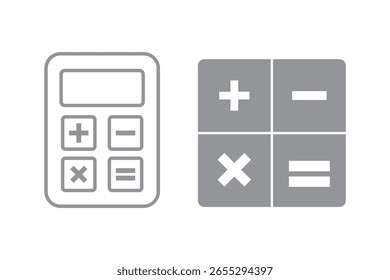 Icono de la calculadora Ilustración vectorial. Signo y símbolo de la calculadora contable.