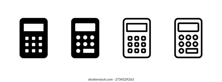 Ilustración vectorial de ícono de calculadora. Signo y símbolo de la calculadora contable.