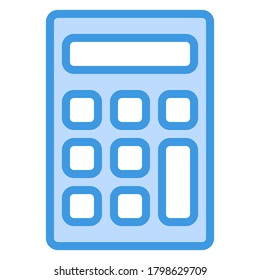 Calculator icon vector illustration in blue style for any projects, use for website mobile app presentation