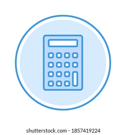 ilustración vectorial de icono de calculadora. diseño de círculo azul de icono de calculadora.