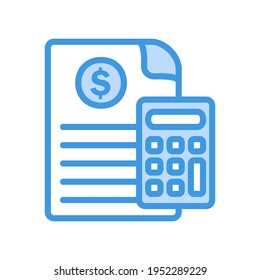 Icono de calculadora en azul sobre marketing y crecimiento para cualquier proyecto, uso para presentación de aplicación móvil del sitio web