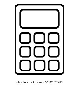 Calculator Icon, Vector Illustration, Business Outline