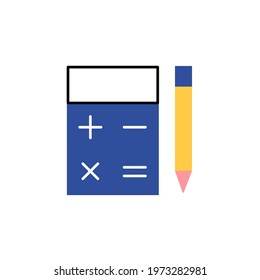 calculator icon vector illustration. colored calculator icon design. isolated on white background