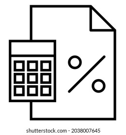 Calculator Icon, Vector Illustration, Editable Stroke, Best For Web Application