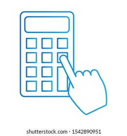 Calculator Icon, Vector Illustration, Education Colour Outline