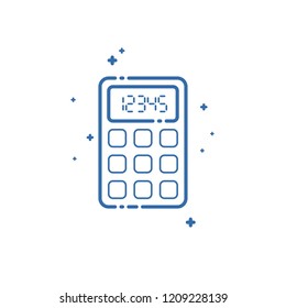 Calculator icon. Vector illustration. Flat linear design