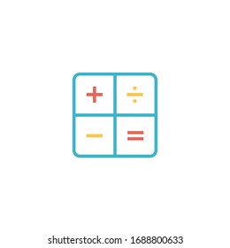 ilustración vectorial de icono de calculadora. estilo de color de línea de icono del calculador