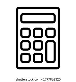 Calculator icon vector illustration in line style for any projects, use for website mobile app presentation