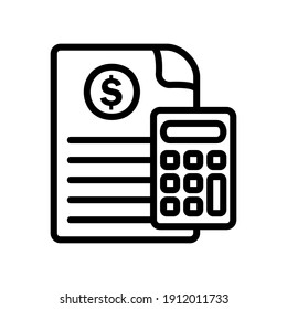Calculator icon vector illustration in line style about marketing and growth for any projects, use for website mobile app presentation