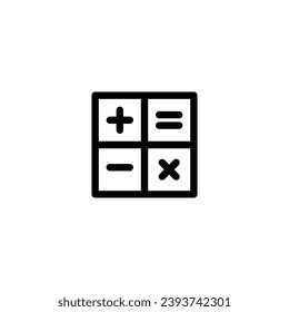 Ilustración vectorial de icono de la calculadora. icono de esquema para aplicaciones web, ui y móviles