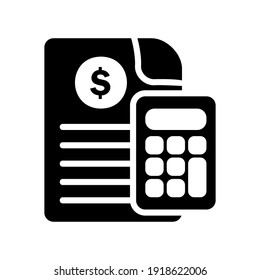 Calculator icon vector illustration in solid style about marketing and growth for any projects, use for website mobile app presentation