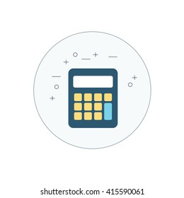 Calculator Icon. Vector illustration. Stroke design.