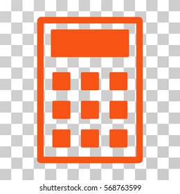 Calculator icon. Vector illustration style is flat iconic symbol, orange color, transparent background. Designed for web and software interfaces.