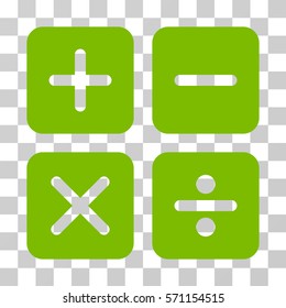 Calculator icon. Vector illustration style is flat iconic symbol, eco green color, transparent background. Designed for web and software interfaces.