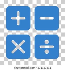 Calculator icon. Vector illustration style is flat iconic symbol, cobalt color, transparent background. Designed for web and software interfaces.