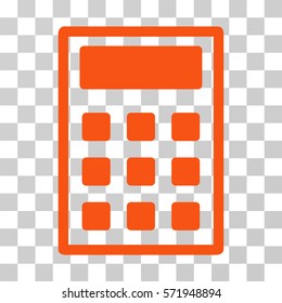 Calculator icon. Vector illustration style is flat iconic symbol, orange color, transparent background. Designed for web and software interfaces.