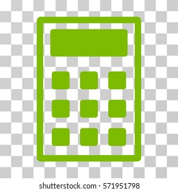 Calculator icon. Vector illustration style is flat iconic symbol, eco green color, transparent background. Designed for web and software interfaces.