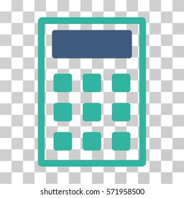 Calculator icon. Vector illustration style is flat iconic bicolor symbol, cobalt and cyan colors, transparent background. Designed for web and software interfaces.