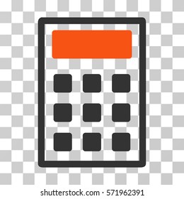 Calculator icon. Vector illustration style is flat iconic bicolor symbol, orange and gray colors, transparent background. Designed for web and software interfaces.
