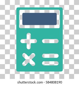 Calculator icon. Vector illustration style is flat iconic bicolor symbol, cobalt and cyan colors, transparent background. Designed for web and software interfaces.