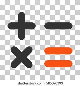 Calculator icon. Vector illustration style is flat iconic bicolor symbol, orange and gray colors, transparent background. Designed for web and software interfaces.
