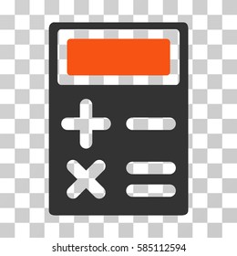 Calculator icon. Vector illustration style is flat iconic bicolor symbol, orange and gray colors, transparent background. Designed for web and software interfaces.