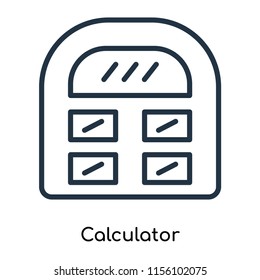 Calculator icon vector isolated on white background, Calculator transparent sign , thin symbols or lined elements in outline style