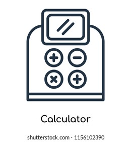Calculator icon vector isolated on white background, Calculator transparent sign , thin symbols or lined elements in outline style
