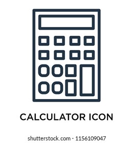 Calculator icon vector isolated on white background, Calculator transparent sign , linear pictogram or outline logo design in lined style