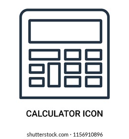 Calculator icon vector isolated on white background, Calculator transparent sign , outline linear symbol or thin lined pictogram