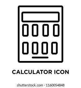 Calculator icon vector isolated on white background, Calculator transparent sign , line and outline elements in linear style